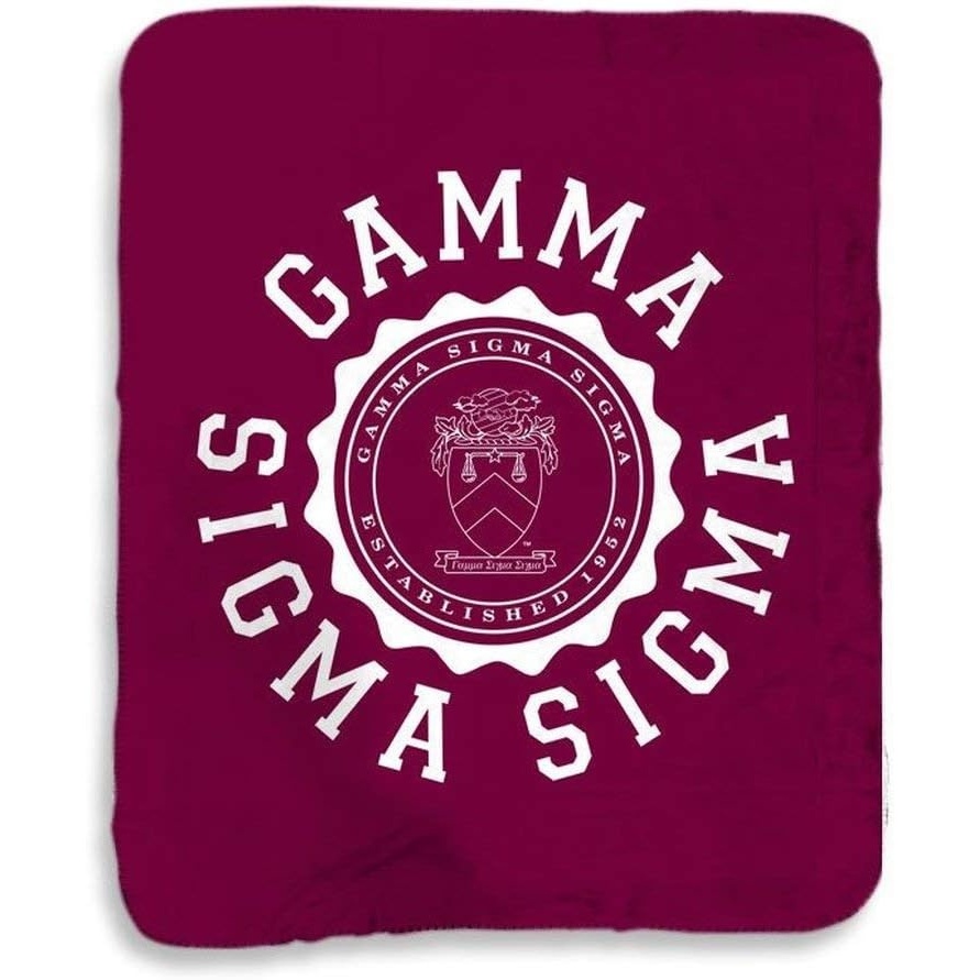 image:imageGreekgear Gamma Sigma Sigma Seal Sherpa Lap Blanket Maroon