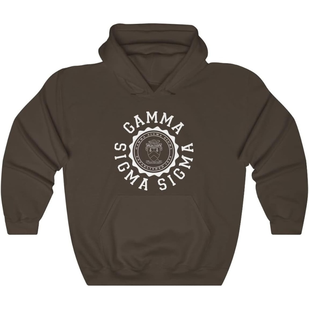 image:imageGreekgear Gamma Sigma Sigma Unisex College Seal HoodieDark Chocolate