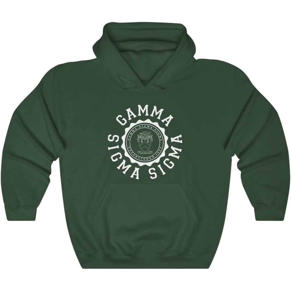 image:imageGreekgear Gamma Sigma Sigma Unisex College Seal HoodieForest Green