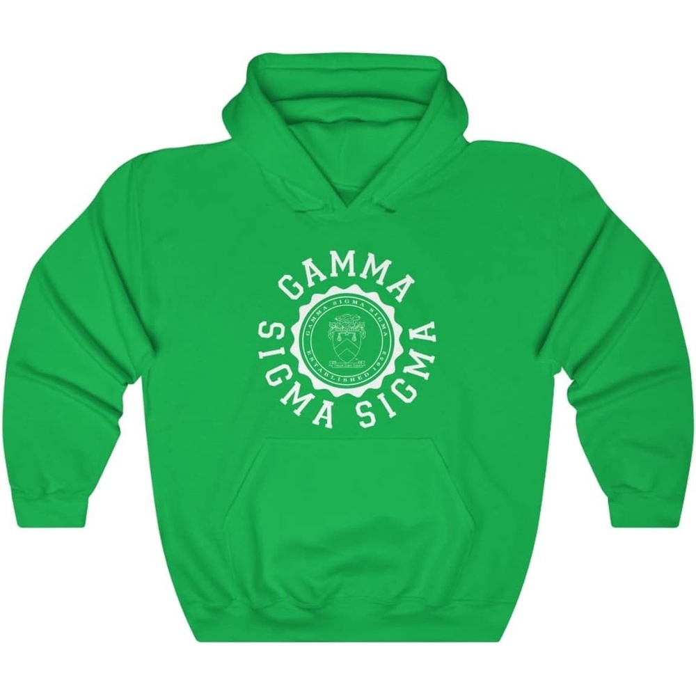 image:imageGreekgear Gamma Sigma Sigma Unisex College Seal HoodieIrish Green