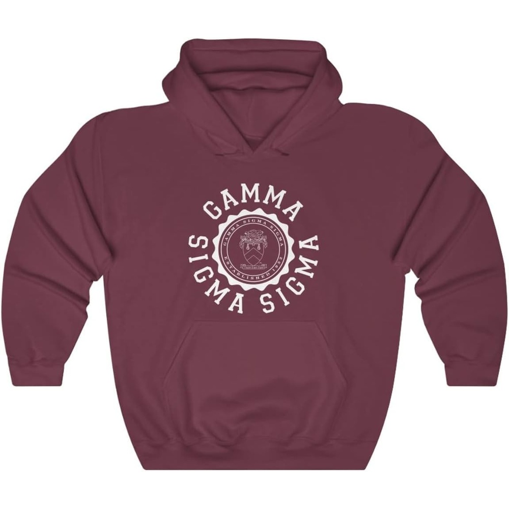 image:imageGreekgear Gamma Sigma Sigma Unisex College Seal HoodieMaroon