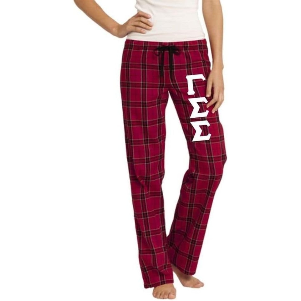 image:imageGreekgear Gamma Sigma Sigma Womens Flannel Plaid Pant  PJsRed