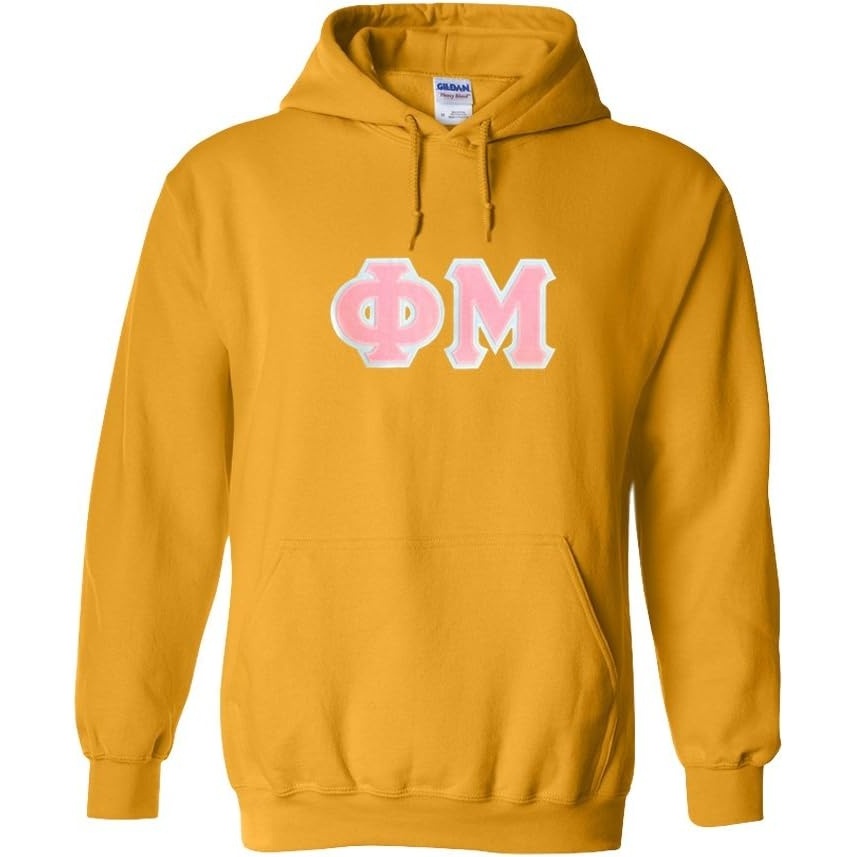image:imageGreekgear Phi Mu Lettered Hooded SweatshirtAthletic Gold