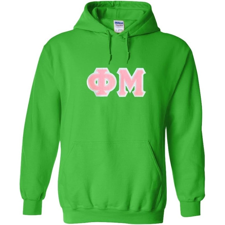 image:imageGreekgear Phi Mu Lettered Hooded SweatshirtIrish Green