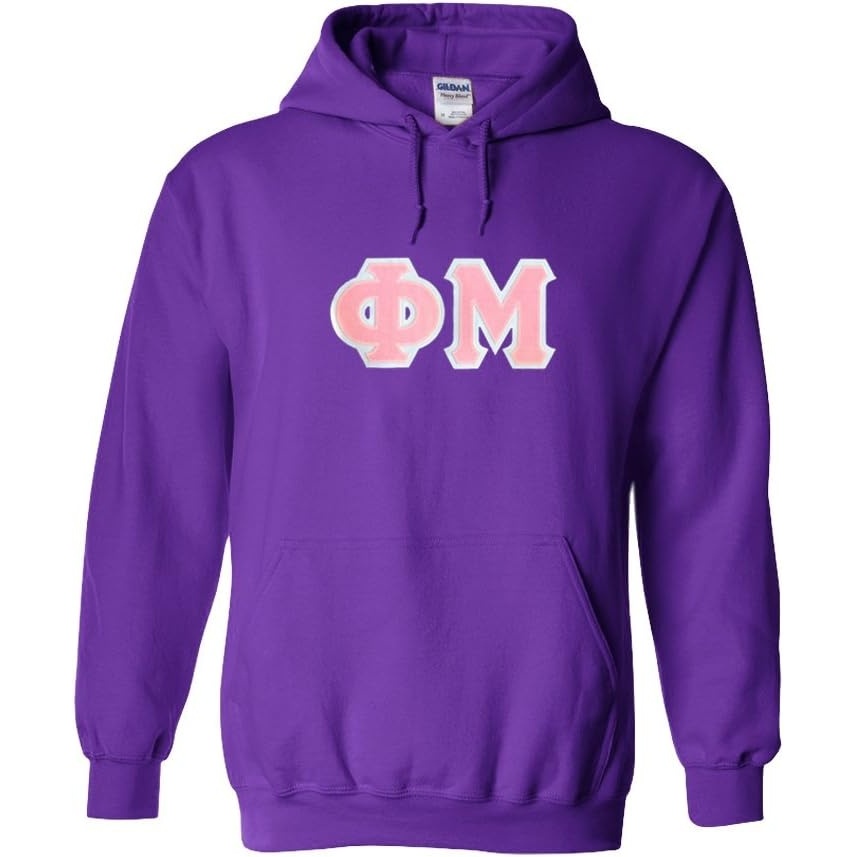 image:imageGreekgear Phi Mu Lettered Hooded SweatshirtPurple
