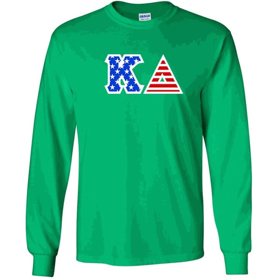 image:imageKappa Delta Greek Letter American Flag Long Sleeve TeeIrish Green