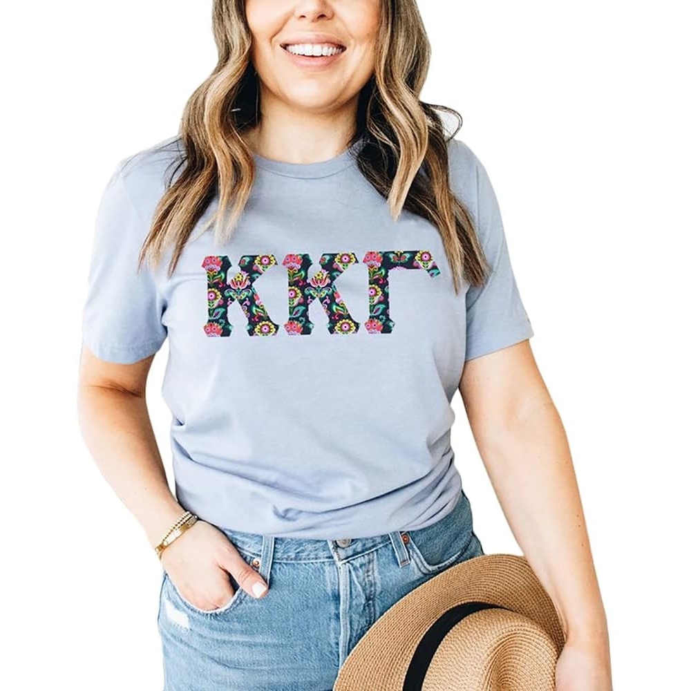 image:imageKappa Kappa Gamma Lettered Greek Short Sleeve TShirtIce Blue