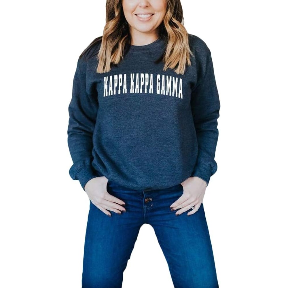 image:imageKappa Kappa Gamma Letterman Crewneck SweatshirtNavy Blue