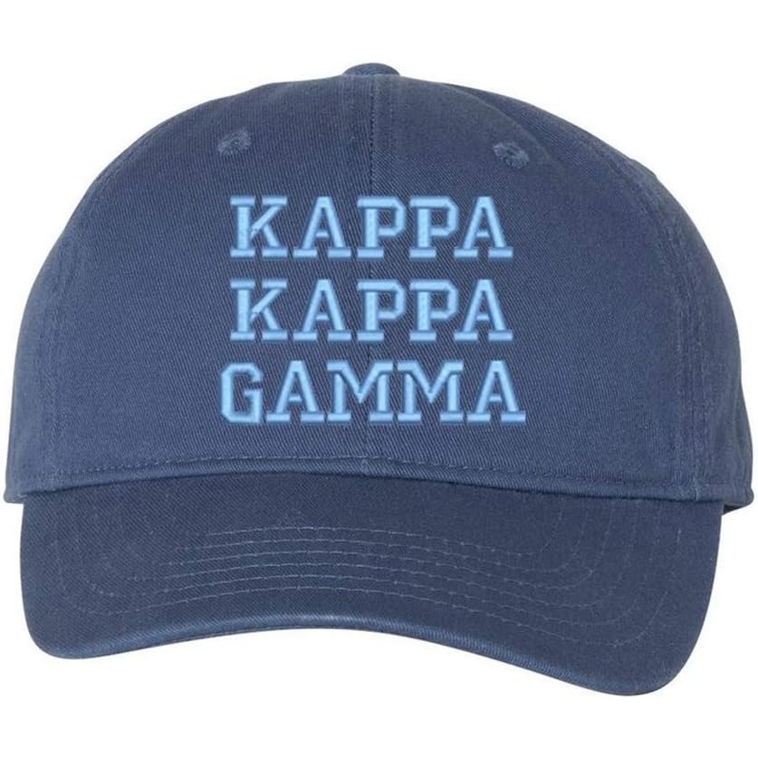 image:imageKappa Kappa Gamma Pigment Dyed Baseball CapNavy WLight Blue Thread Color