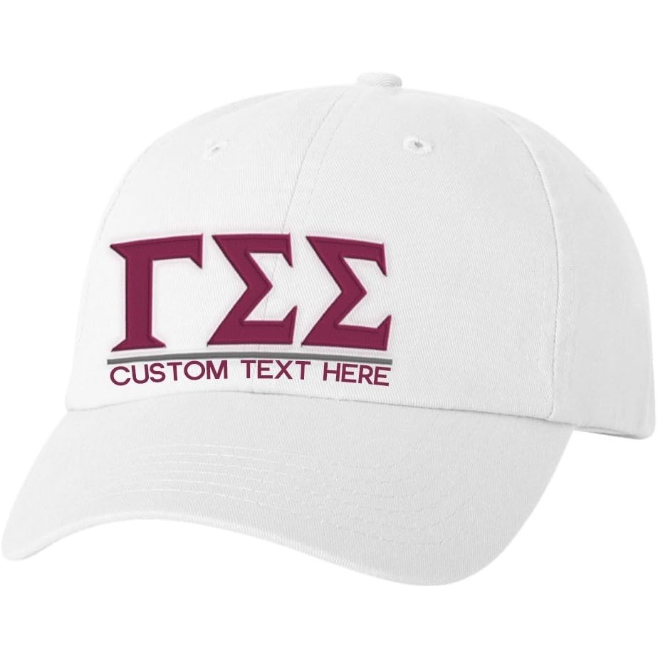 image:imagePersonalized Gamma Sigma Sigma Greek Line HatWhite