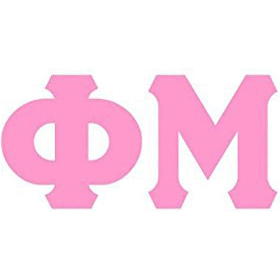 image:imagePhi Mu Big Greek Letter Window Sticker Decal 4 Inches Light PinkLight Pink