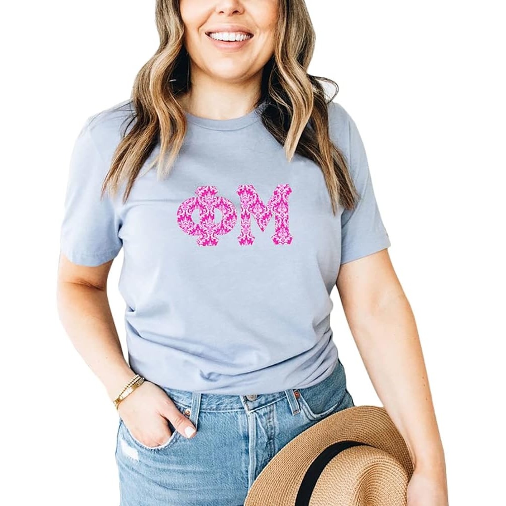 image:imagePhi Mu Lettered Greek Short Sleeve TShirtIce Blue