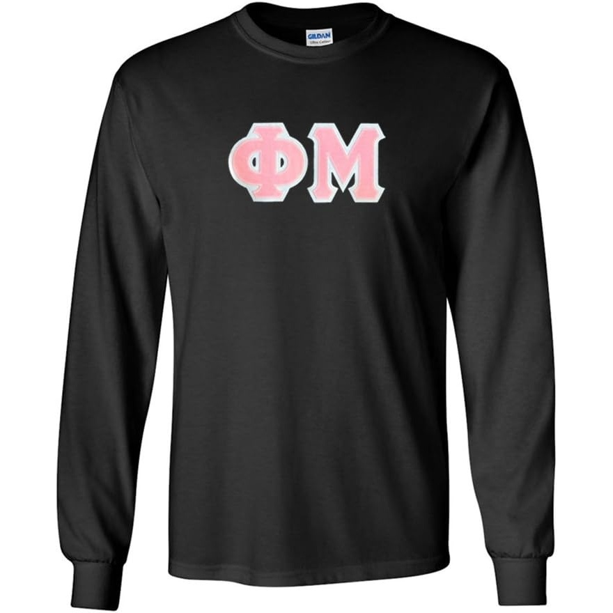 image:imagePhi Mu Lettered Long Sleeve TeeBlack