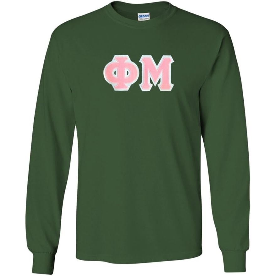image:imagePhi Mu Lettered Long Sleeve TeeForest Green