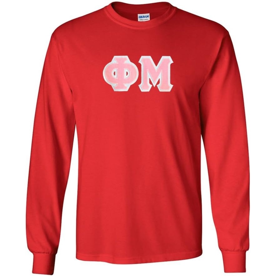 image:imagePhi Mu Lettered Long Sleeve TeeRed