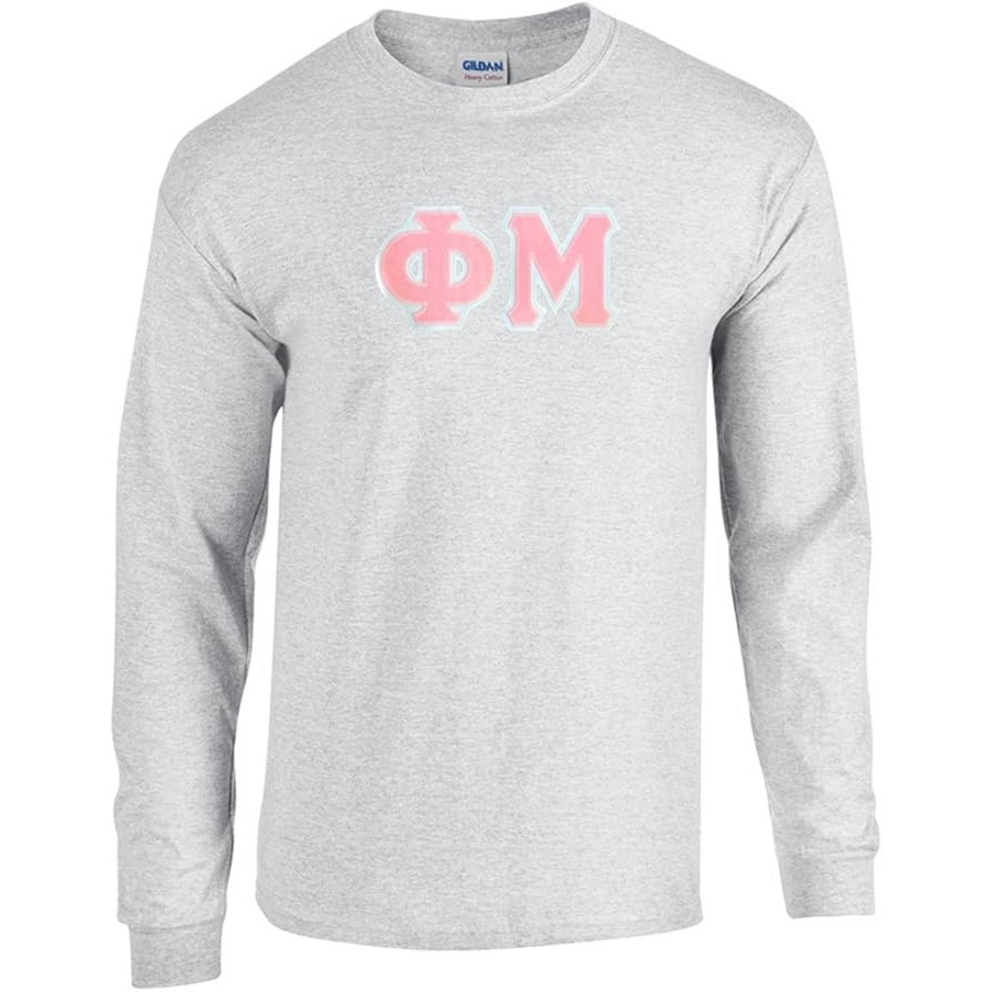 image:imagePhi Mu Lettered Long Sleeve TeeSports Grey