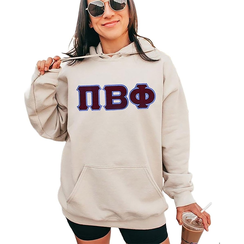 image:imageSuper Heavyweight The Heavy Pi Beta Phi Lettered Greek Hoodie01 Sand