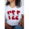Gamma Sigma Sigma Floral Big Lettered T-Shirt(White)
