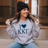 I Love Kappa Kappa Gamma Crewneck Sweatshirt(Light Grey)