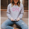 Phi Mu University Greek Crewneck Sweatshirts(Light Grey)