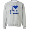 Gamma Sigma Sigma I Love Crewneck Sweatshirt(Light Grey)