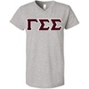 Gamma Sigma Sigma Lettered V Neck Tee(Heathered Nickel)