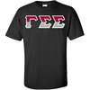 Gamma Sigma Sigma Two Tone Greek Lettered T-Shirt(Black)