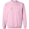 Greekgear Phi Mu Lettered Crewneck(Light Pink)