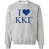 I Love Kappa Kappa Gamma Crewneck Sweatshirt(Light Grey)