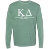 Kappa Delta Custom Greek Lettered Long Sleeve T-Shirt(Light Green)