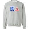 Kappa Delta Greek Letter American Flag Crewneck(Light Grey)