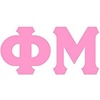 Phi Mu Big Greek Letter Window Sticker Decal 4 Inches Light Pink(Light Pink)