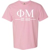Phi Mu Custom Greek Lettered Short Sleeve T-Shirt(Blossom)