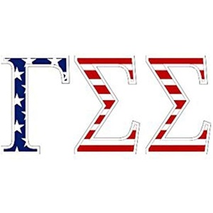 Gamma Sigma Sigma American Flag Greek Letter Sticker – 2.5″ Tall