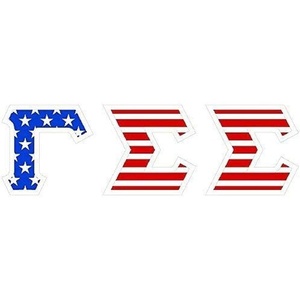 Gamma Sigma Sigma American Flag Greek Letter Sticker