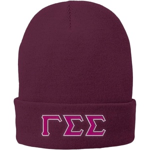 Gamma Sigma Sigma Big Greek Lettered Knit Cap(Maroon)