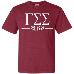 Gamma Sigma Sigma Custom Greek Lettered Short Sleeve T-Shirt(Brick)
