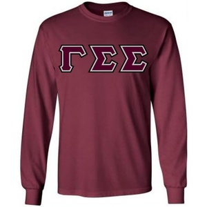 Gamma Sigma Sigma Lettered Long Sleeve Tee(Maroon)