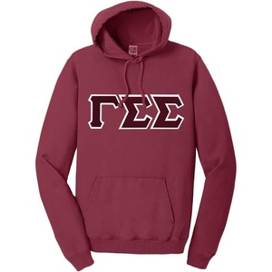 Gamma Sigma Sigma Pigment-Dyed Lettered Hooded Sweatshirt(Merlot)