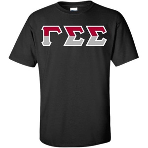 Gamma Sigma Sigma Two Tone Greek Lettered T-Shirt(Black)