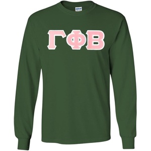 Greekgear Gamma Phi Beta Lettered Long Sleeve Tee(Forest Green)