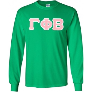 Greekgear Gamma Phi Beta Lettered Long Sleeve Tee(Irish Green)