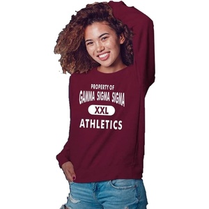 Greekgear Gamma Sigma Sigma Athletics Crewneck Sweatshirt(Maroon)