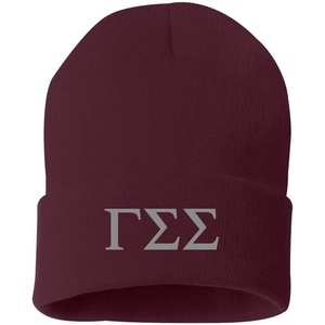 Greekgear Gamma Sigma Sigma Greek Letter Knit Cap Maroon