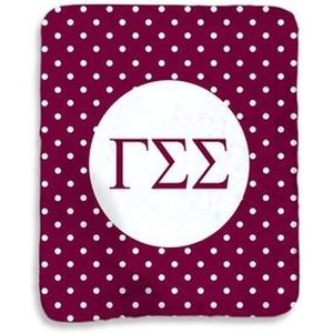 Greekgear Gamma Sigma Sigma Polka Dots Sherpa Lap Blanket