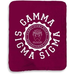 Greekgear Gamma Sigma Sigma Seal Sherpa Lap Blanket Maroon