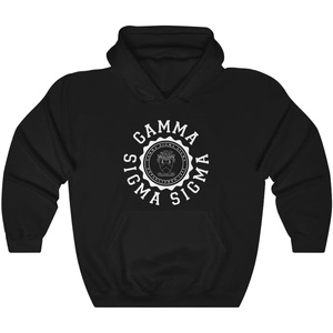 Greekgear Gamma Sigma Sigma Unisex College Seal Hoodie(Black)