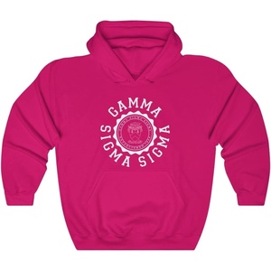 Greekgear Gamma Sigma Sigma Unisex College Seal Hoodie(Heliconia)