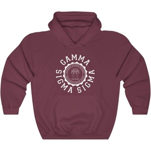 Greekgear Gamma Sigma Sigma Unisex College Seal Hoodie(Maroon)