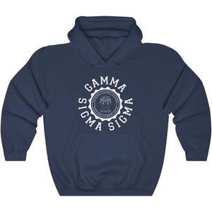 Greekgear Gamma Sigma Sigma Unisex College Seal Hoodie(Navy)